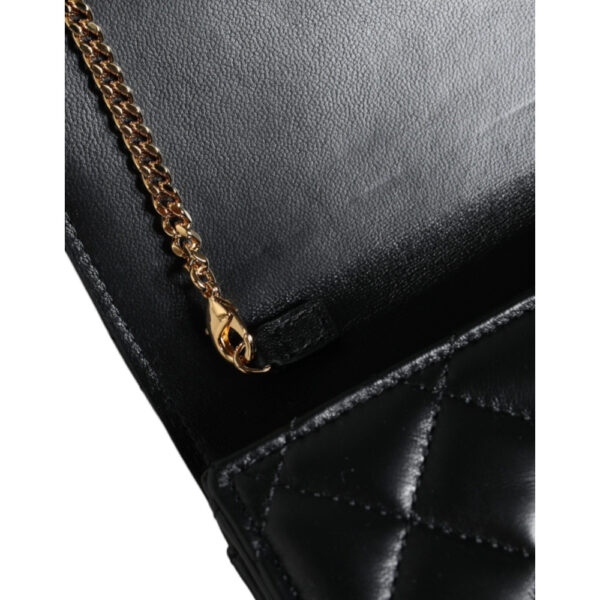 VERSACE - Bolso cruzado de hombro de napa acolchada negra - Image 5