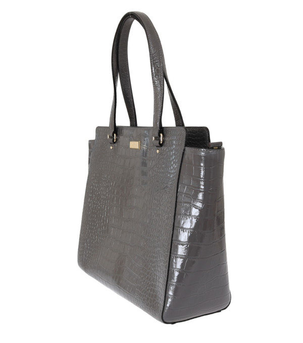 KATE SPADE - Bolso de mano Elissa Bristol Drive de piel con relieve de cocodrilo gris - Image 2