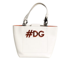DOLCE & GABBANA  - Bolso tote de piel blanca #DG BEATRICE con asa superior
