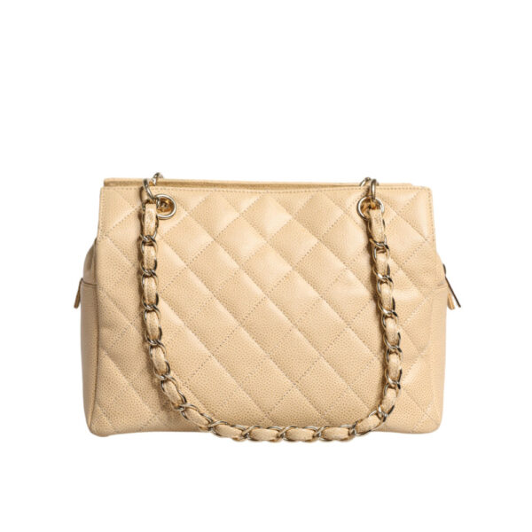 CHANEL - Bolso de hombro Matelassé Caviar De Coco con cadena en color beige - Image 3