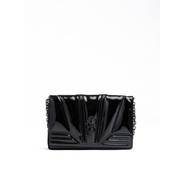 FERRARI - Bolso de charol negro GT con cadena