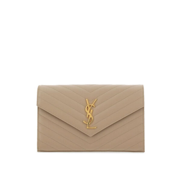 YSL - SAINT LAUREN - Bolso de hombro con logo marron