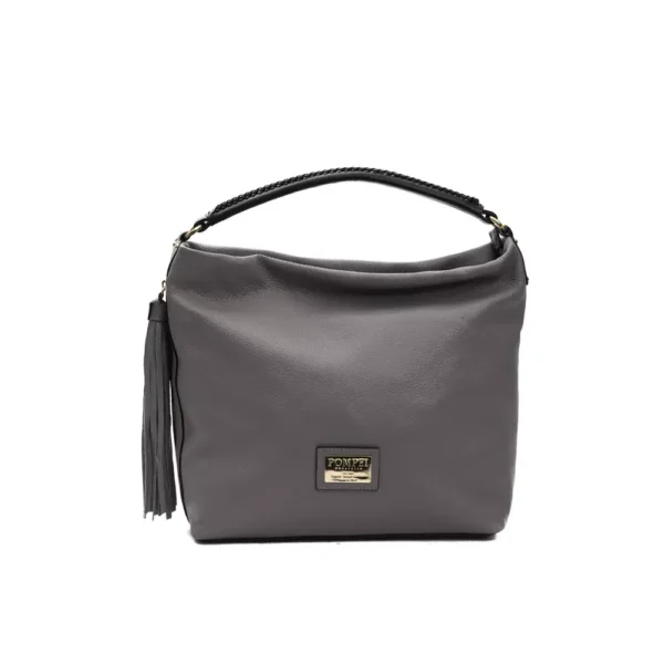POMPEI DONATELLA - Bolso de hombro de cuero gris para mujer