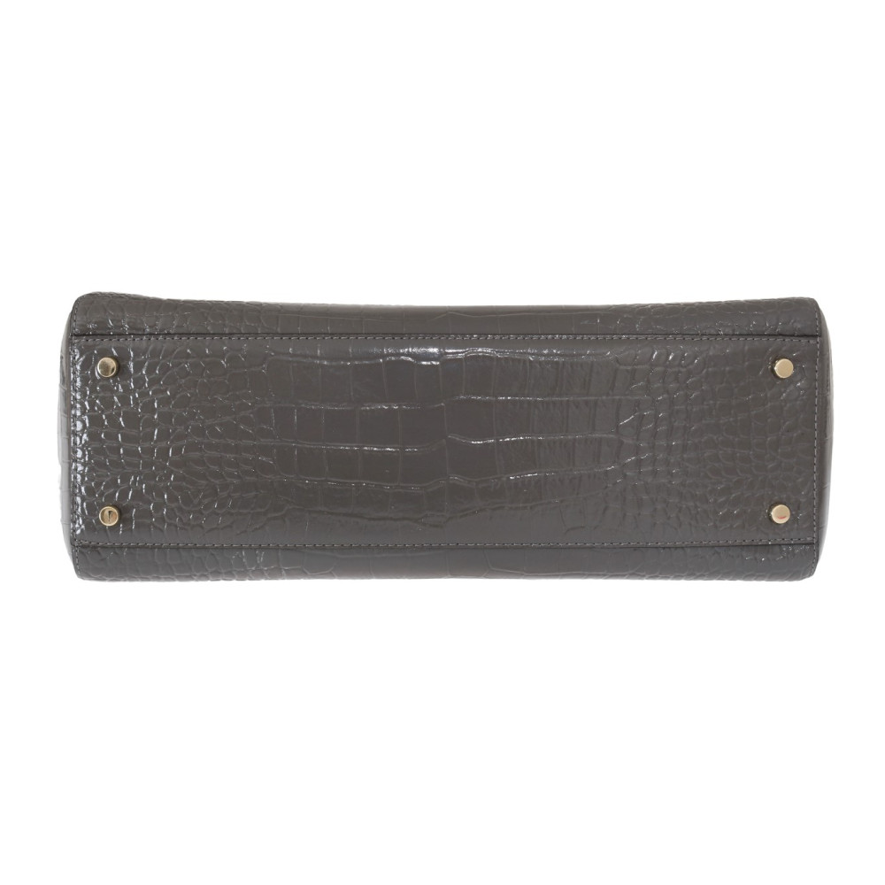 KATE SPADE - Bolso de mano Elissa Bristol Drive de piel con relieve de cocodrilo gris - Image 4