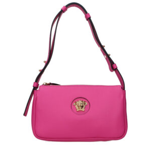 VERSACE - Bolso de hombro de cuero rosa