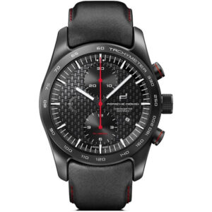 PORSCHE DESIGN - Reloj deportivo de cuero negro
