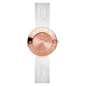 FURLA - Reloj de vestir de cuero blanco